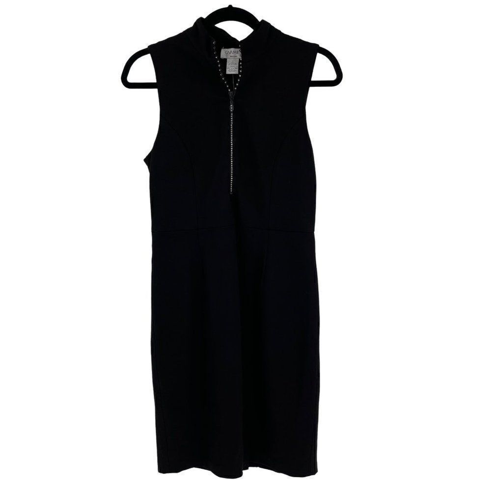 Carmen Marc‎ Valvo Corinne Black Sleeveless Sheath Dress Knee Length NWT Size 4